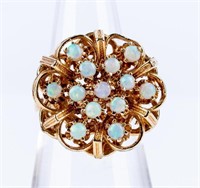 Jewelry 14kt Yellow Gold Opal Cluster Ring