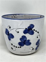 Italian Pottery Plant Pot Planter Blue Flower