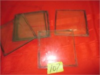 6)- 6"x6" squares of bevelled glass Good cond