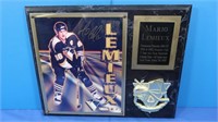 Autographed Lemieux Plaque w/COA