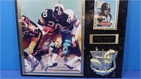 Autographed Rocky Bleier Steelers Plaque w/Photo
