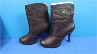 NIB Harley Davidson Brown Leather Heeled Boots