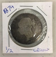 1874 Great Britain 1/2 Crown Coin