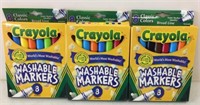 3 New packs Crayola Broad Line Washable Markers