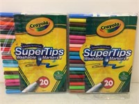 2 New Packs Crayola SuperTips Washable Markers