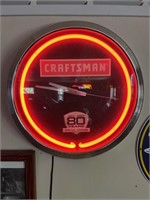 Craftsman 80 Years Neon Electric Wall Clock