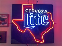 Miller Light Texas Cerveza Neon Bar Sign