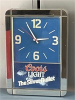 Vtg. Coors Light The Silver Bullet Electric Clock