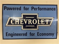 Chevrolet Tin Enameled  Sign is 16.5 x 10.5