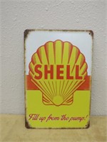 RETRO SHELL SIGN FILL UP FROM THE PUMP