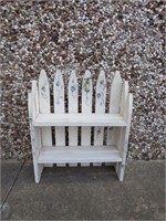 HAND PAINTED PICKET FENCE SHELF WITH WATER FAUCET
