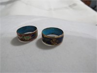 TWO CLOISONNE RINGS