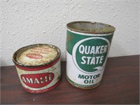 OLD QUAKER STATE OIL CAN AND AMALIE GREASE