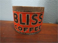 NICE VINTAGE LARGE BLISS COFFEE TIN CAN