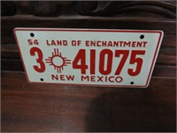 VINTAGE 54 NEW MEXICO BICYCLE LICENSE PLATE CEREAL