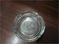 VINTAGE THICK CLEAR GLASS PLAYBOY BUNNY ASHTRAY