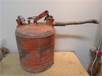 Vintage Metal Gas Can with Nozzle