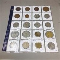 sheet- Mexican assorted coins