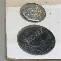 sheet- 6 antique monies w/ description