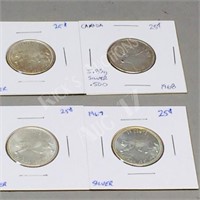 Canada- 4 silver quarters, 3-1967, 1-1968