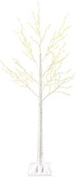 5 FT Holiday Birch Tree Light  LEDs Warm White