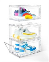 LOT OF 9 ACRYLIC SHOE BOXES STACKABLE