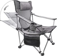 Folding Camping Chair - Recliner with Pillow