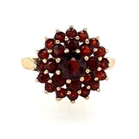 9ct Y/G Garnet ring