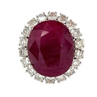 14ct w/g ruby & diamond ring