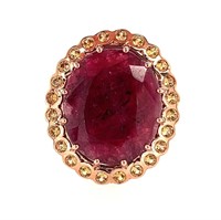 10ct r/g ruby  diamond ring