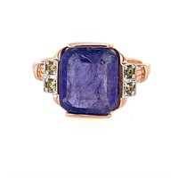 10ct r/gold tanzanite & yellow sapphire ring