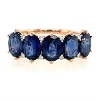 14ct r/g sapphire & diamond ring