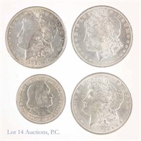 Morgan Silver Dollars (3) + 1893 Columbian Half