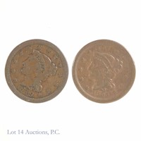 1849 & 1855 Coronet Head Large Cents
