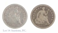 1851-o & 1854 Half Dimes