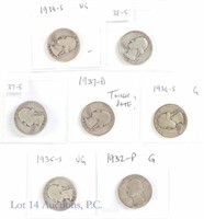 1930s Washington Silver Quarters (7)