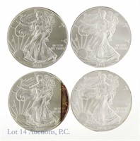 U.S. Silver Eagle Bullion Coins (4)