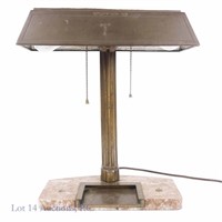 Art Deco Bronze & Marble Desk Lamp