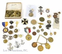 Military, Masonic, Civilian Medals, Insignia, Pins