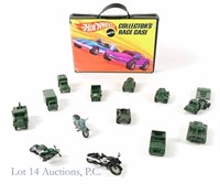 1969 Hot Wheels Case + Die-cast Army Toy Vehicles