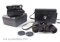 Vintage Polaroid Camera & Sears Binoculars