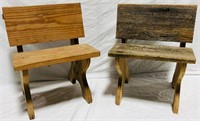 Two Wooden Kid Chairs