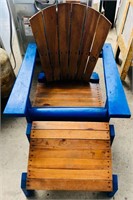 Hand Made Wooden Shell Chair & Stool - 32"x32"x32"