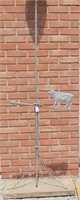 Cow weather vane/lightning rod, with blue bulb