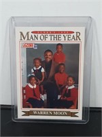 1991 Score Warren Moon Man Of The Year Card SP