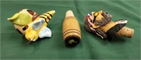 (3) Wine Stoppers: Ceramic Bee, 9/11, Duck Dynasty
