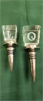 (2) Crystal Monogramed Wine Stoppers (10)