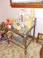 Side Table, Clock, Vase, Jewelry Box, Candles