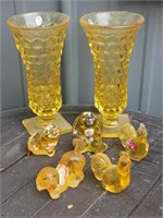 7 Pieces Fenton Yellow Glass