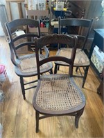 3 Caned Bottom Chairs